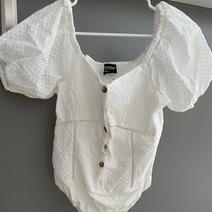 White eyelet bodysuit